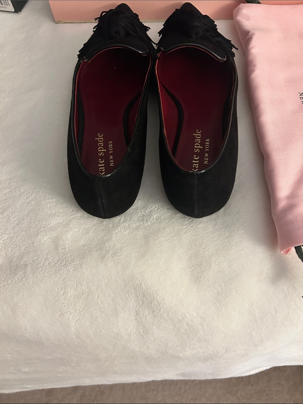 kate spade Black Pointed Tassel Loafers with Fringe Detail - Picture 2 of 3
